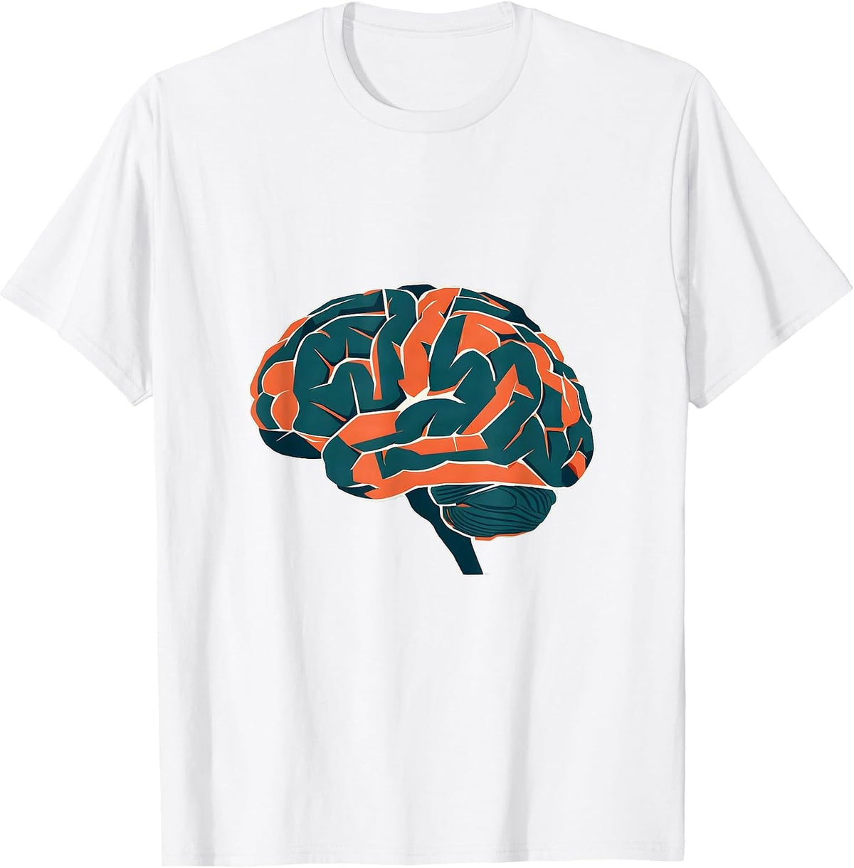Autism Awareness Geometric Brain Art Design T-Shirt - White