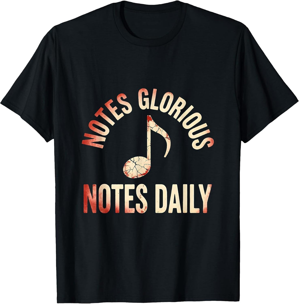 Men's Notes Glorious Notes Music Teacher Design T-Shirt - Black