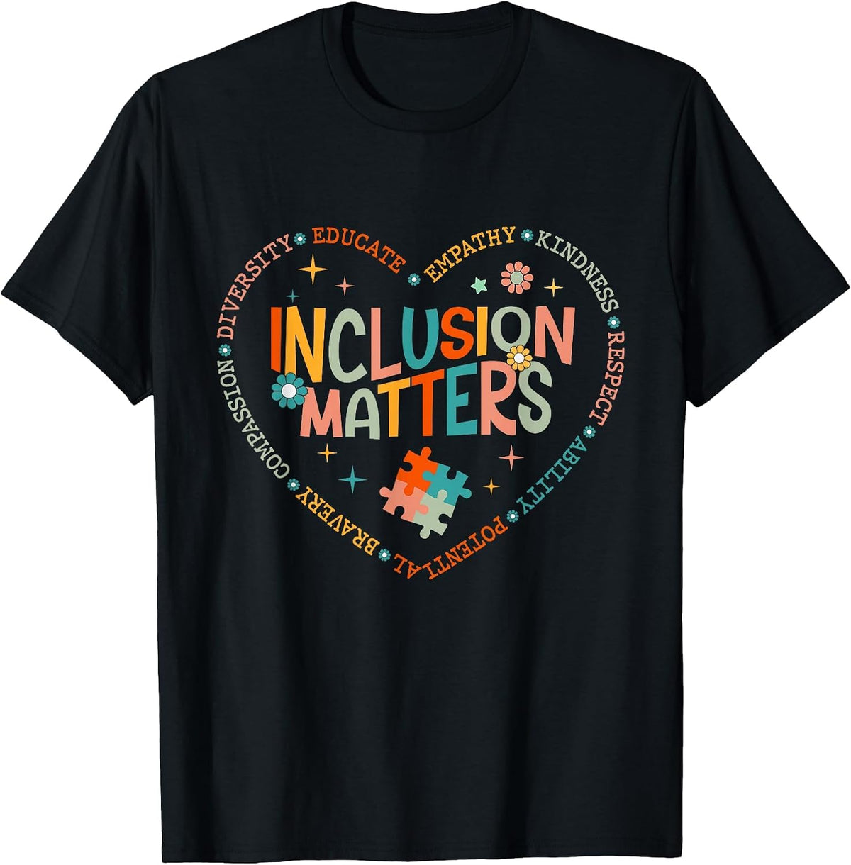 Inclusion Matters Autism Awareness T-Shirt - Black