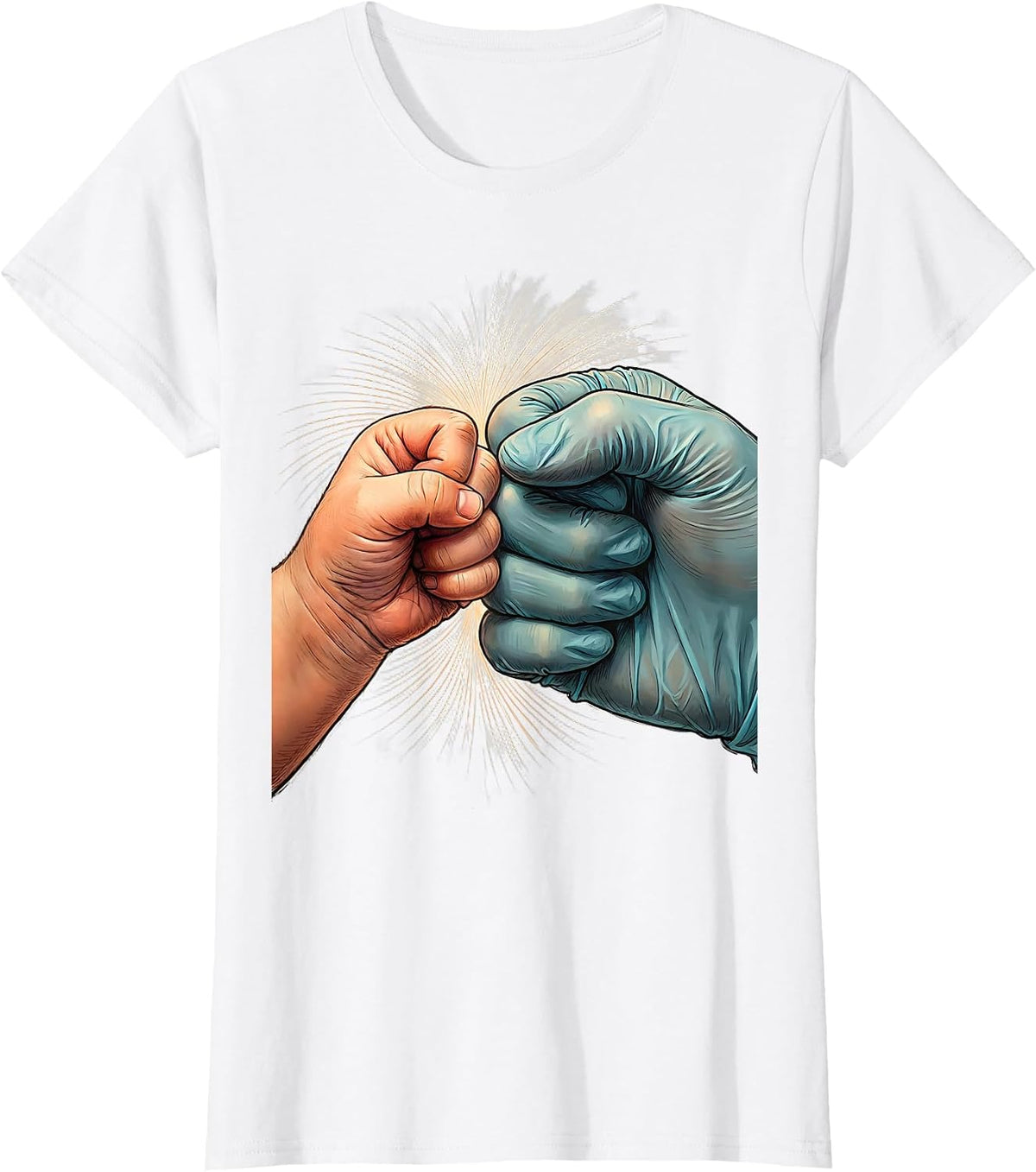 NICU Nurse Fist Bump Graphic Design T-Shirt - White