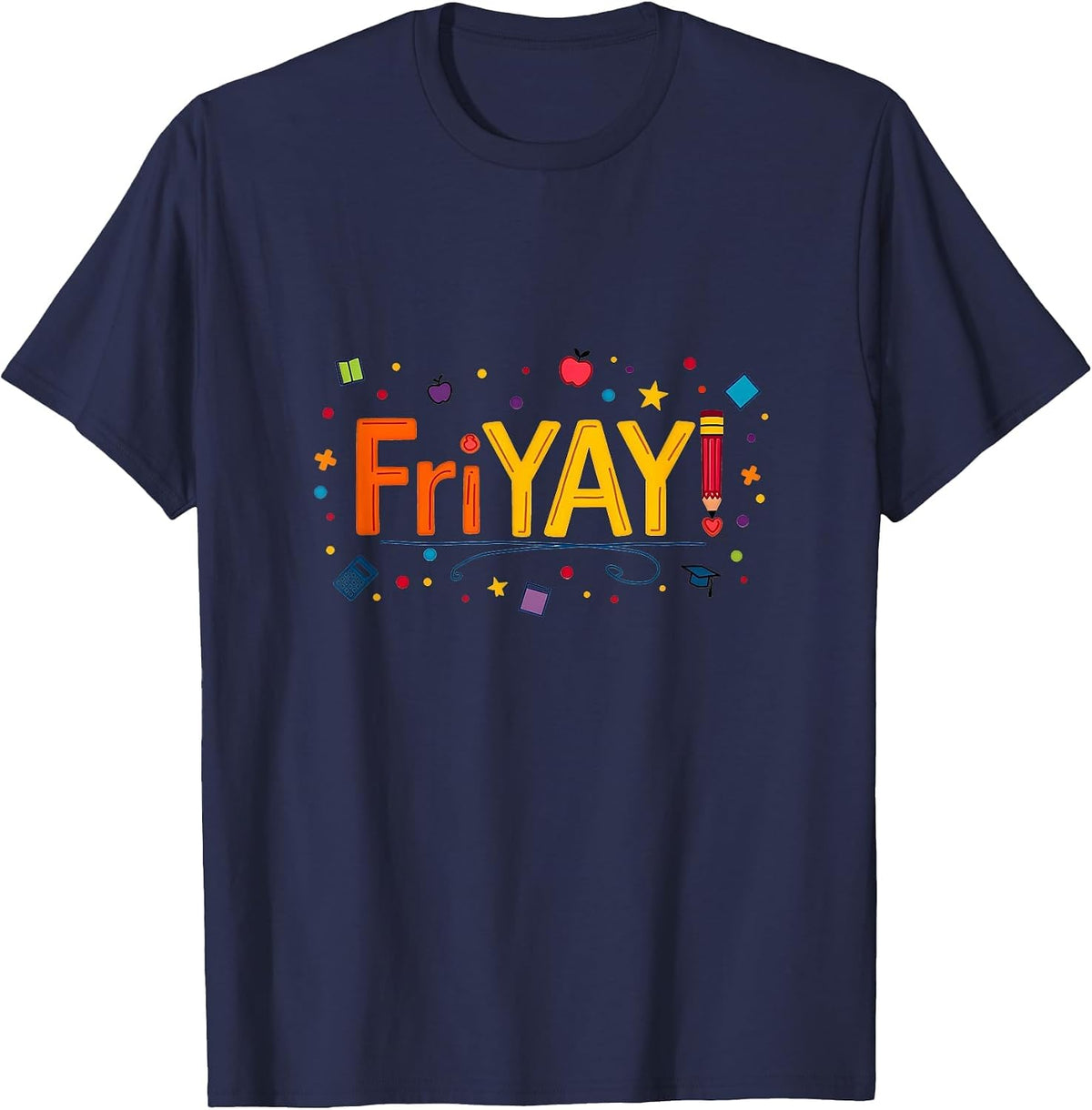 Friyay School Spirit Celebration for Students & Teachers T-Shirt - Navy Blue