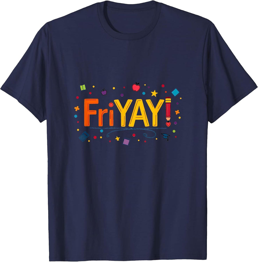 Friyay School Spirit Celebration for Students & Teachers T-Shirt - Navy Blue