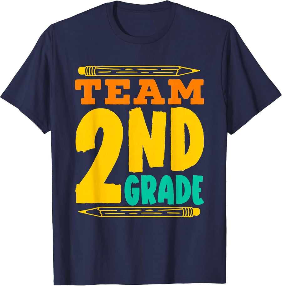 Team 2Nd Grade Second Teacher School Grader 2 Two T-Shirt - Navy Blue