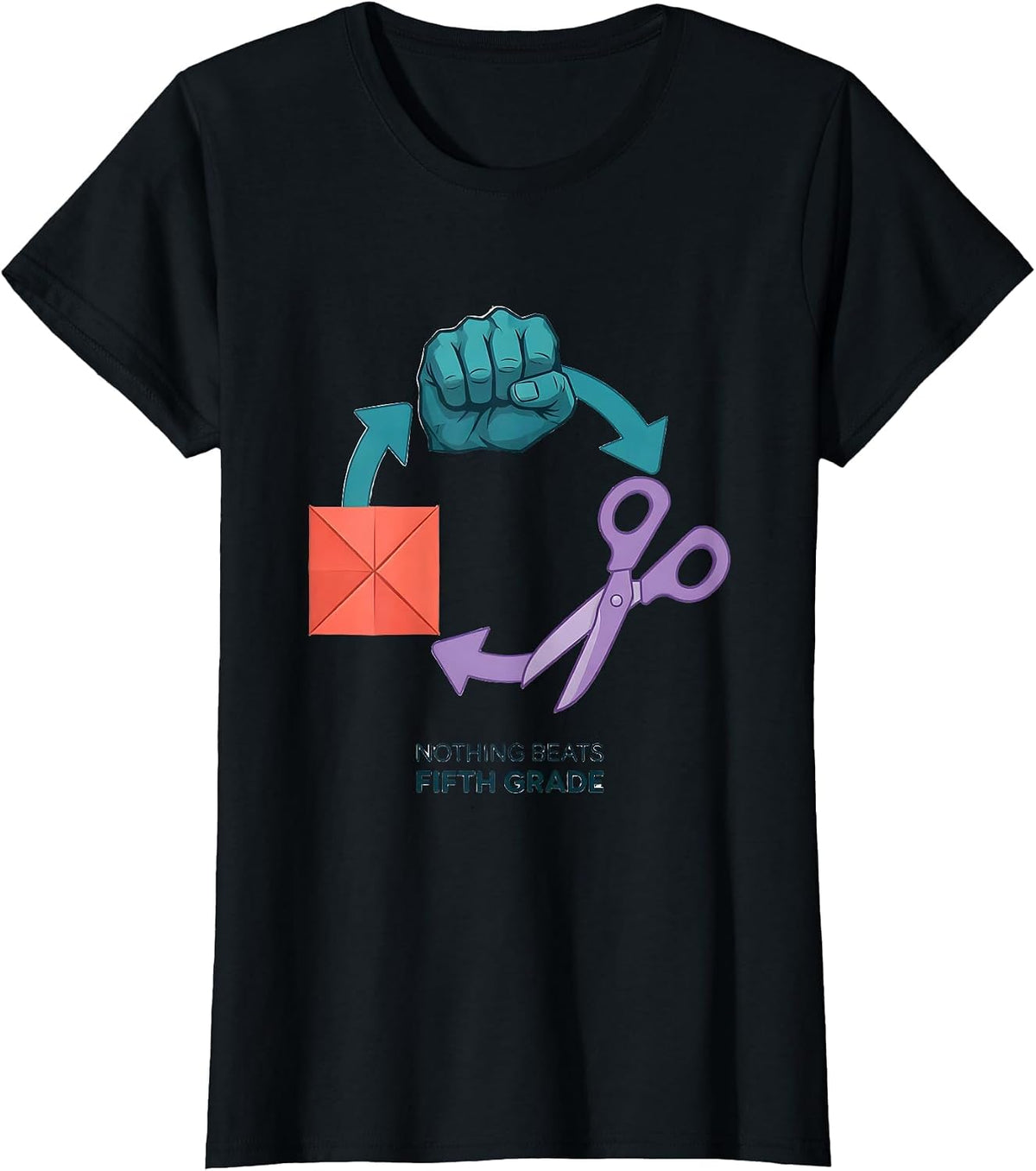 Women's Nothing Beats Fifth Grade Funny Back To School Kids Teachers T-Shirt - Black