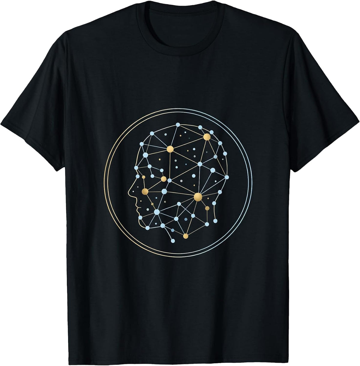 Men's Autism Neural Constellation Glow Graphic T-Shirt - Black