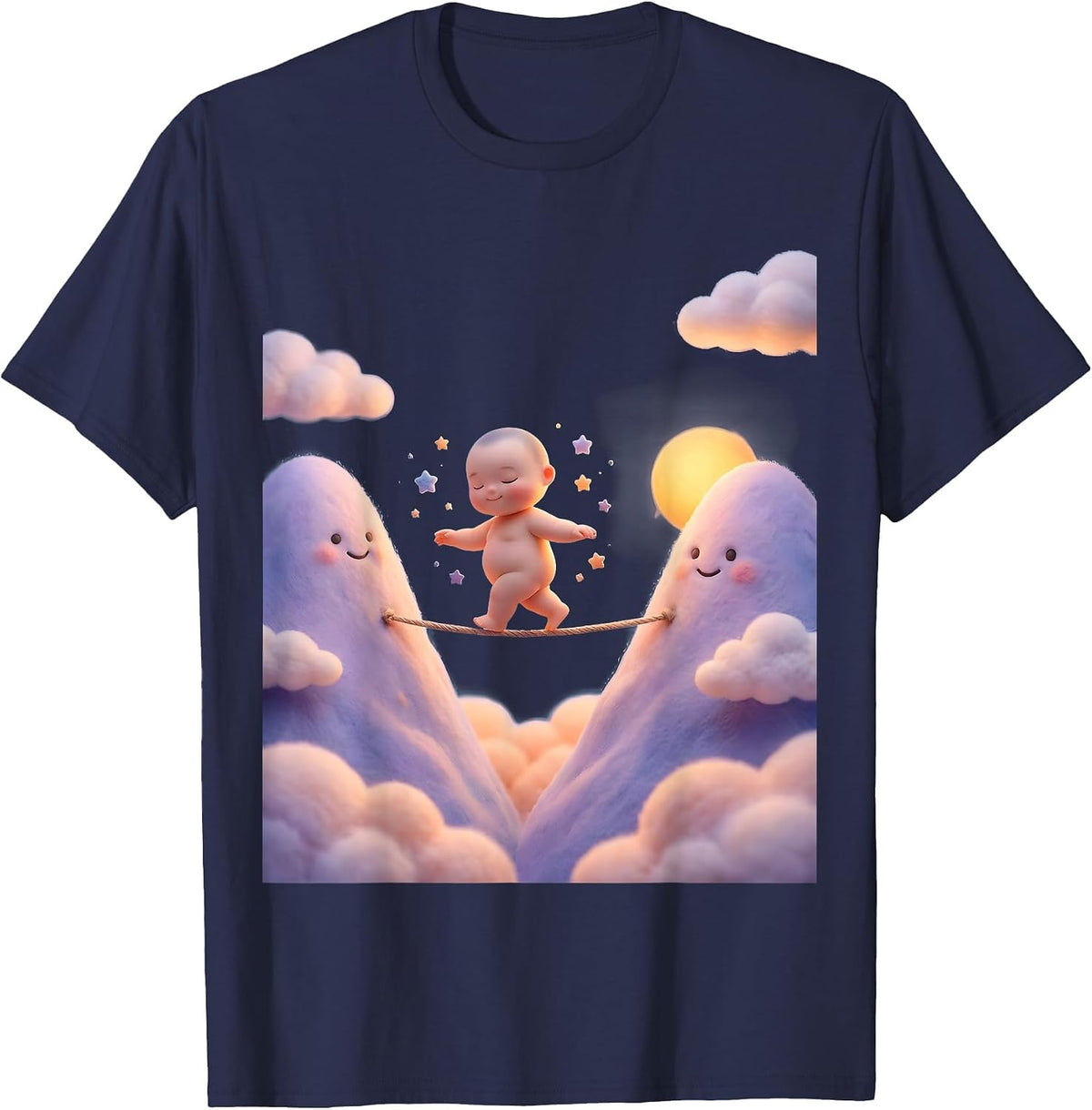 Autism Awareness Child Tightrope Mountain Walk T-Shirt - Navy Blue