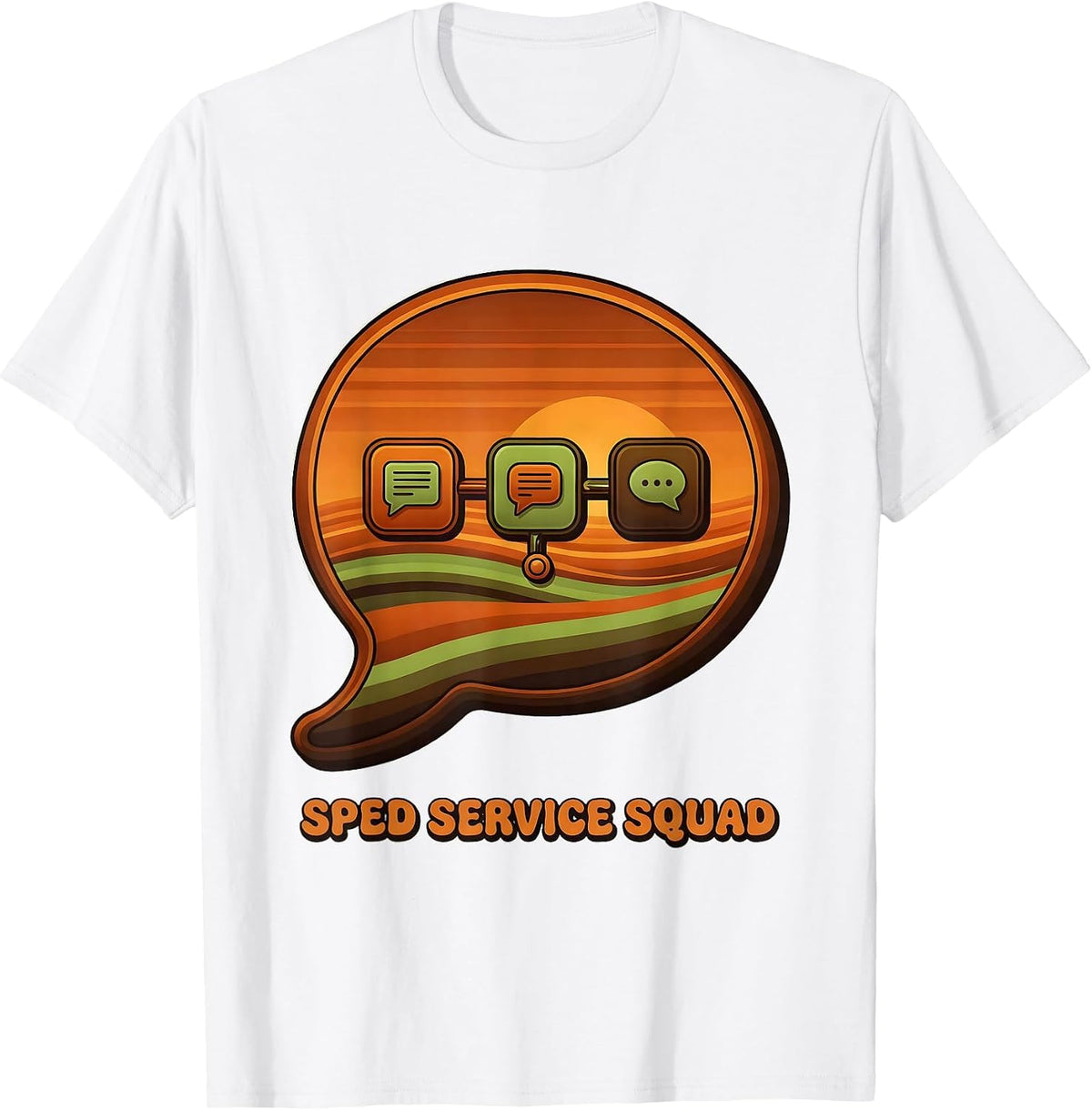 Men's SPED Service Squad Retro Special Education Teacher Squad T-Shirt - White