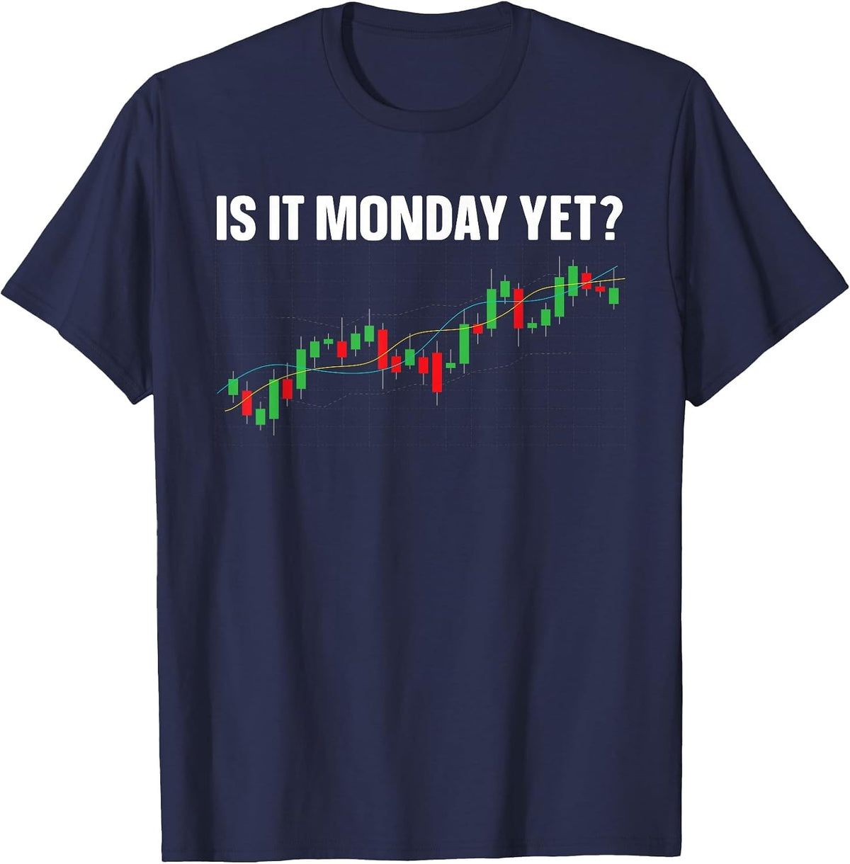 Cool Stock Market Art for Men Women Stock Trader Day Trading T-Shirt - Navy Blue