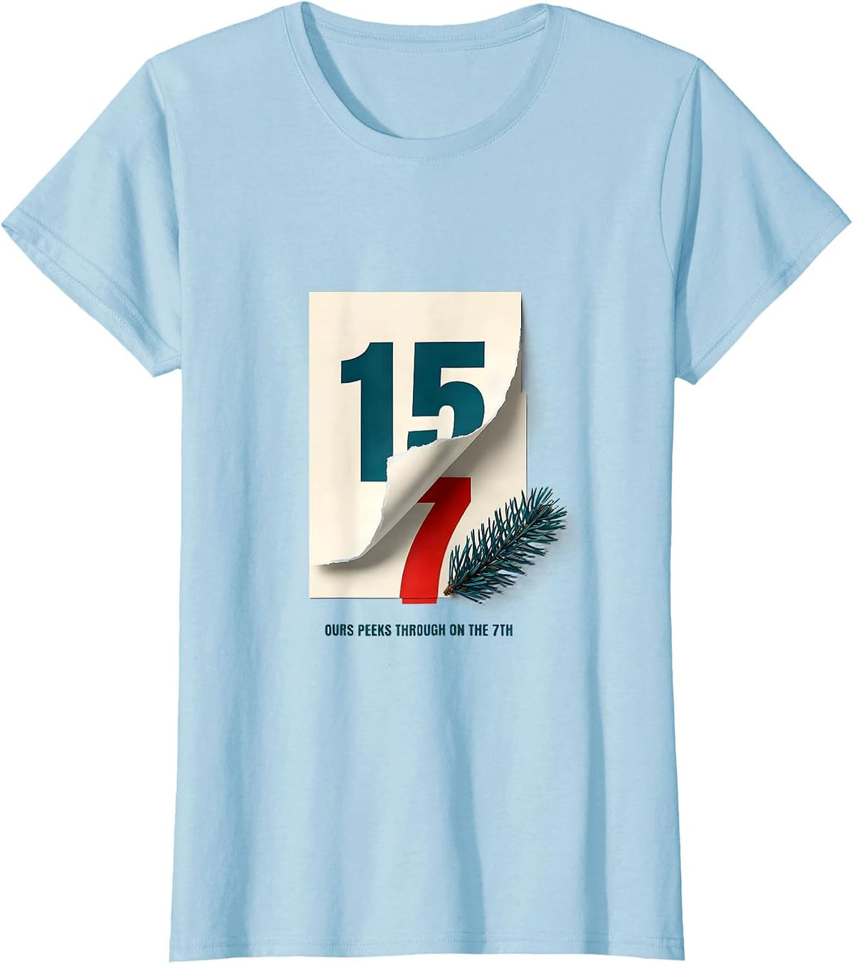 Ours Peeks Through On The 7th Funny Russian Heritage Novelty T-Shirt - Baby Blue