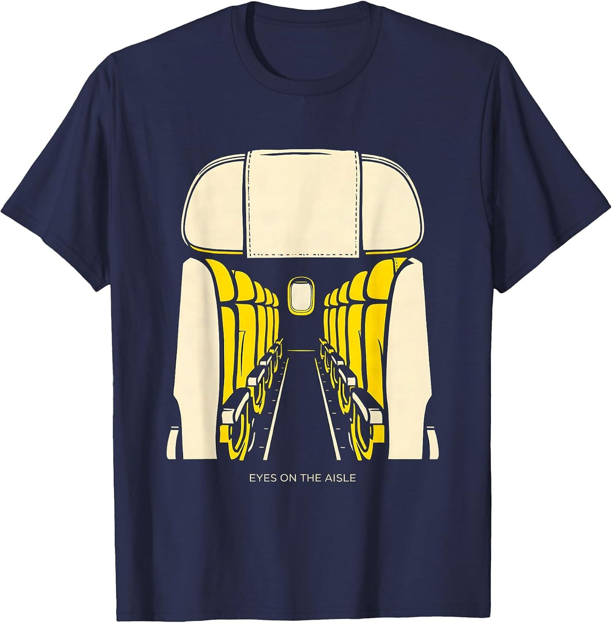 Men's Eyes On The Aisle Funny School Bus Driver Gift T-Shirt - Navy Blue