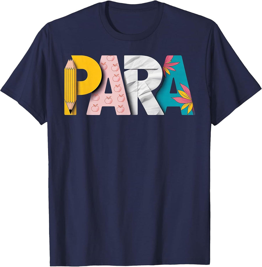 para Teacher Paras Teaching Paraprofessional T-Shirt - Navy Blue