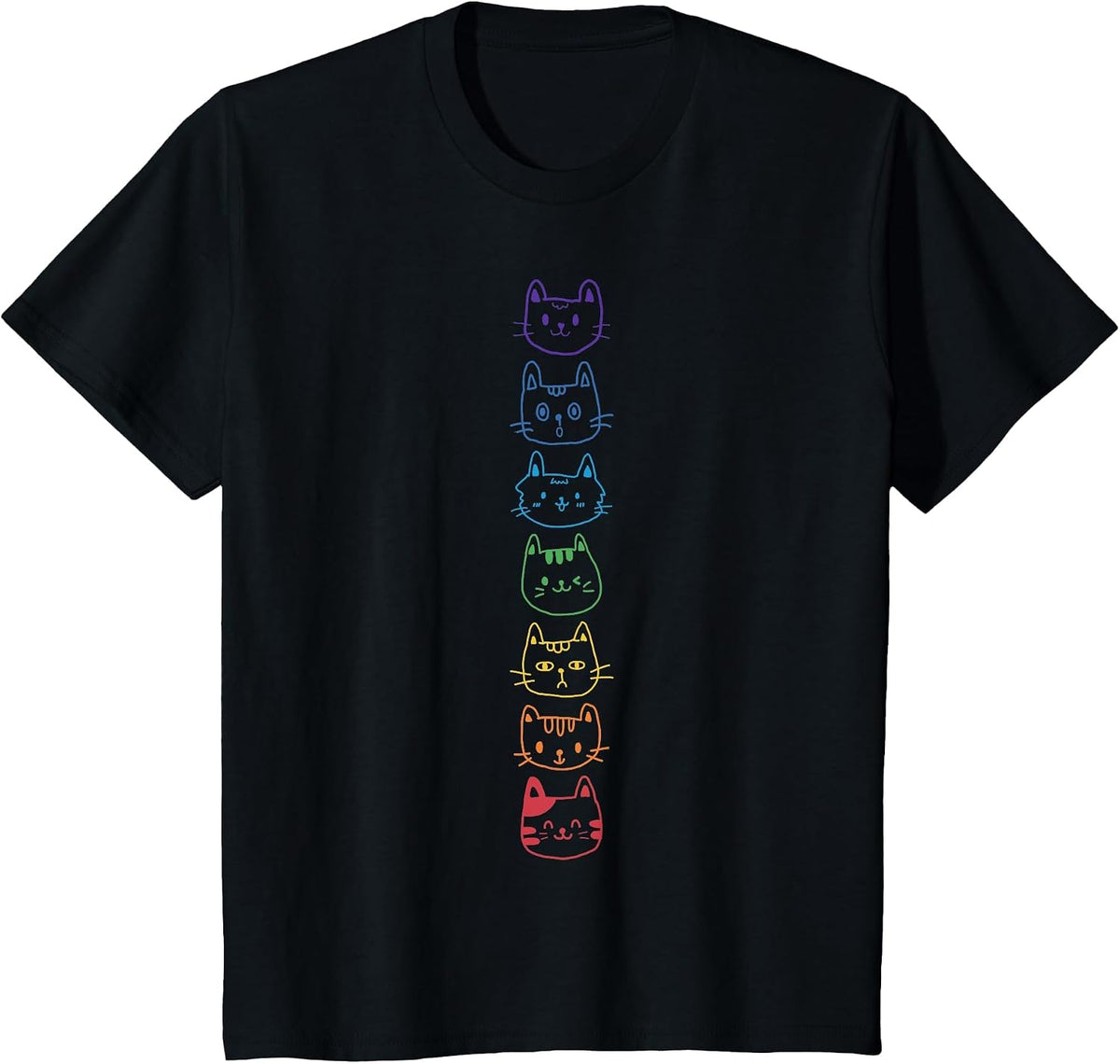 Cat Yoga Meditation Cat Chakra T-Shirt - Black