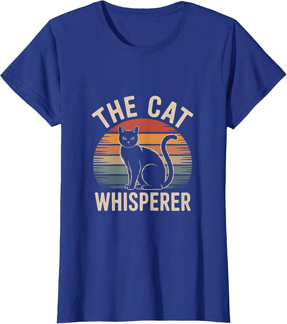 The Cat Whisperer Retro Black Cat Lover T-Shirt - Royal Blue
