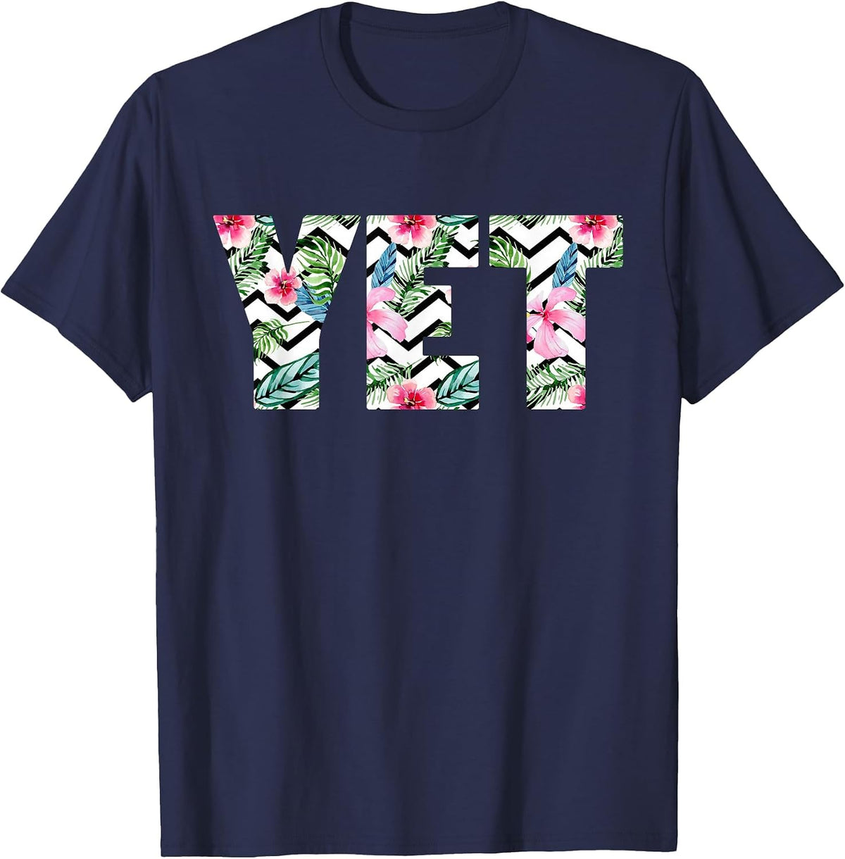Teacher Floral T-Shirt - Growth Mindset Power of Yet Shirt T-Shirt - Navy Blue