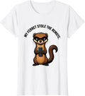 Women's My Ferret Stole The Remote Funny Ferret Lover Gift T-Shirt - White