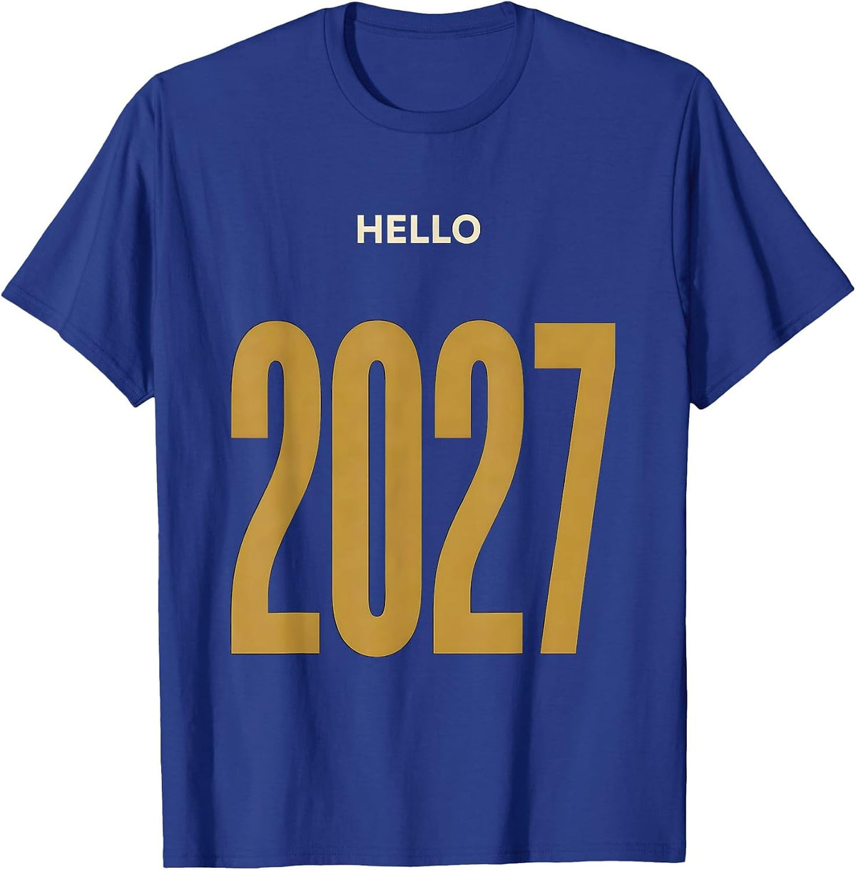 Hello 2027 Family Matching New Year Eve Warm Cozy Holiday T-Shirt - Royal Blue