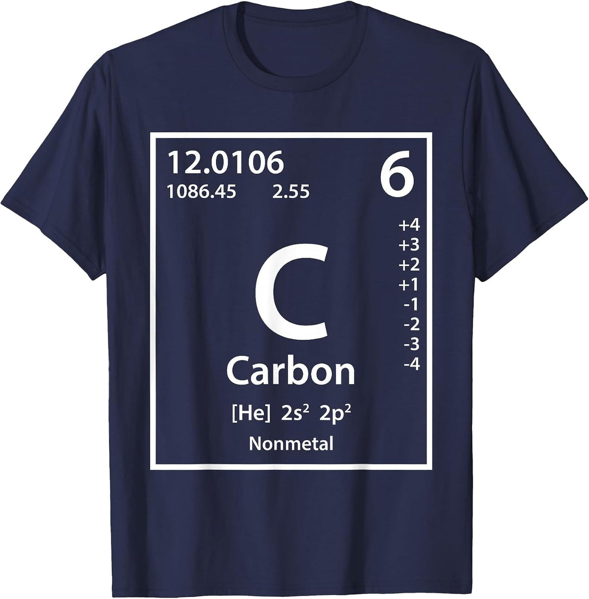 Carbon Element (White) T-Shirt - Navy Blue