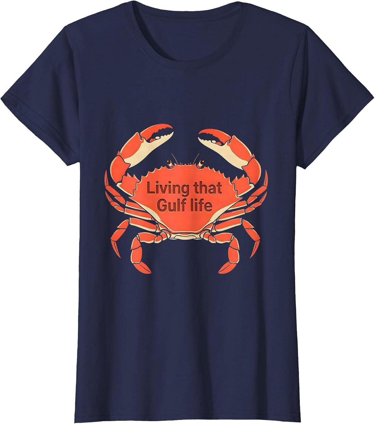 Women's Living That Gulf Life Gulf of Mexico Design T-Shirt - Navy Blue