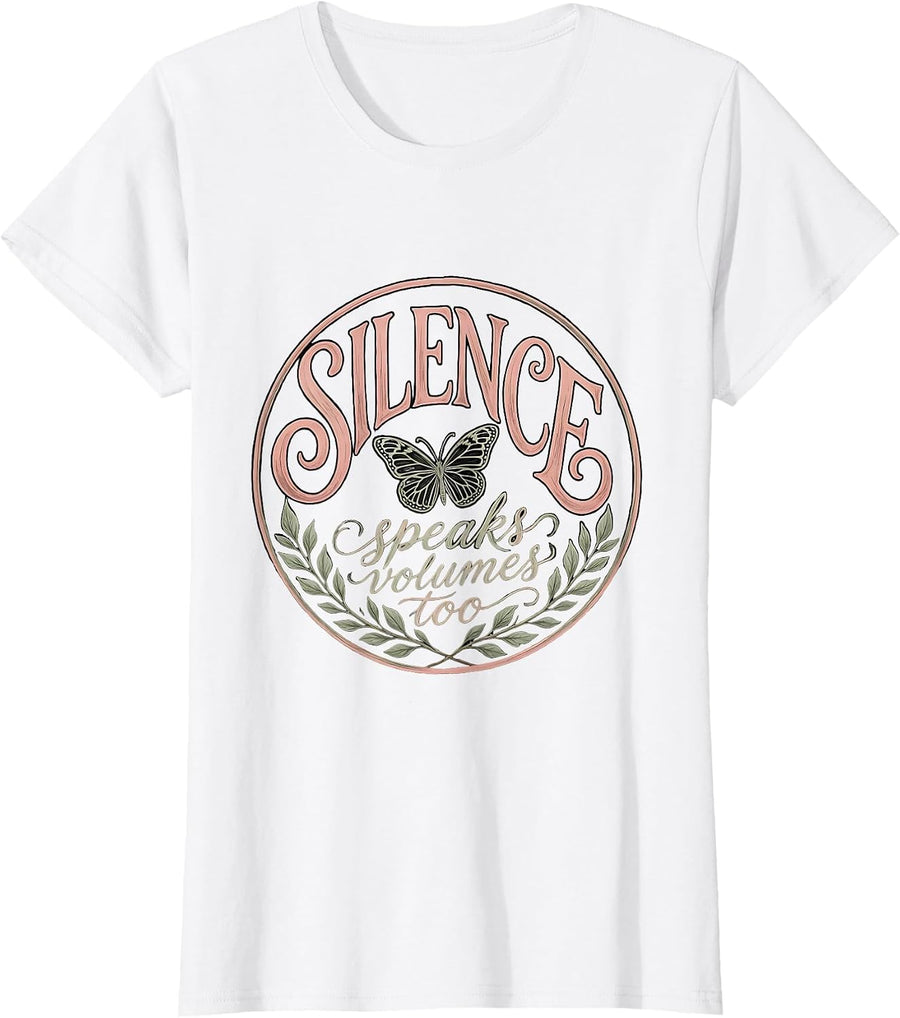 Women's Silence Speaks Volumes Too Autism Awareness T-Shirt - White