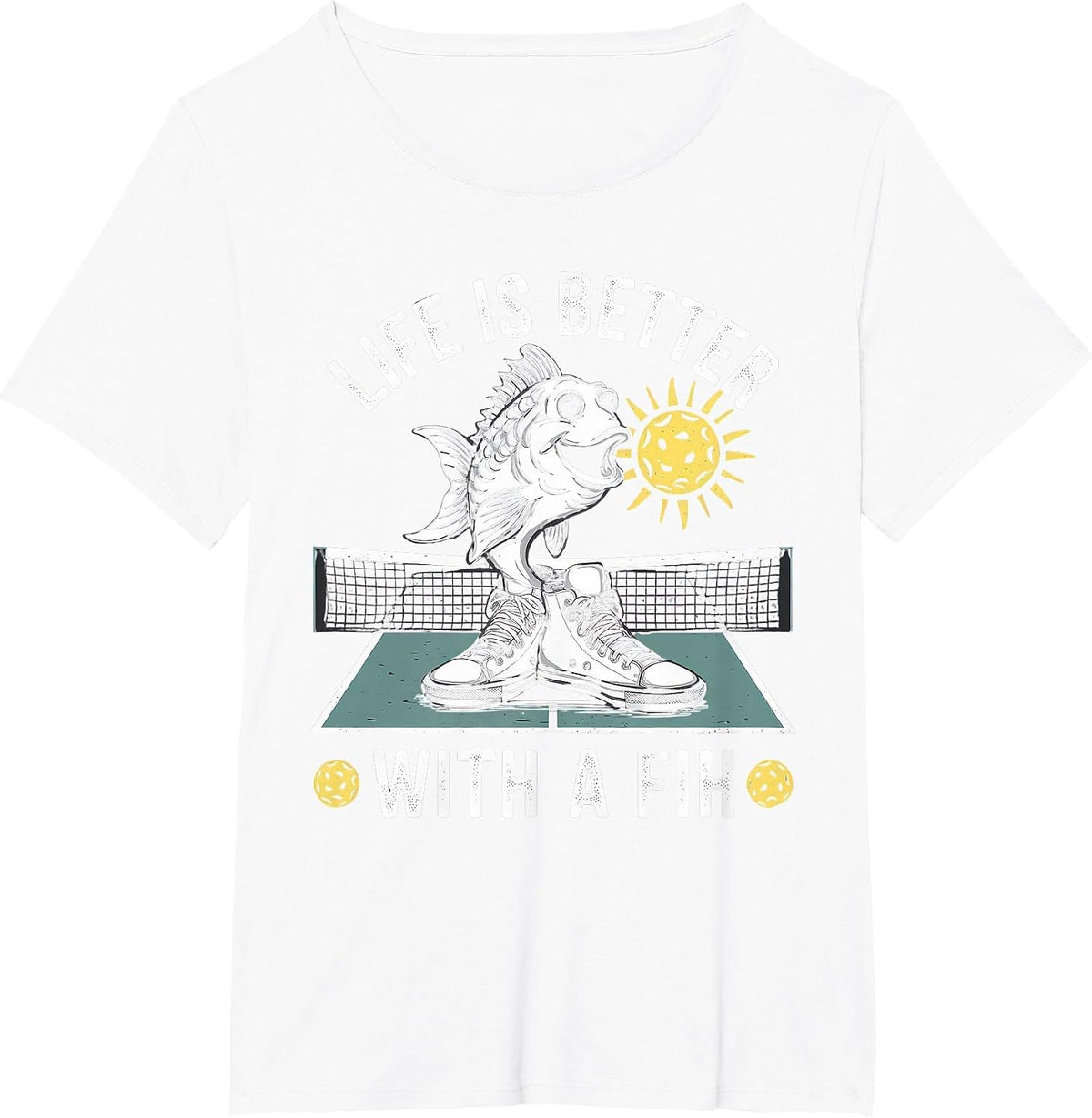 Fih Tshirt Shoes Fish Funny Misspelled Fish Meme Fih Humor T-Shirt - White