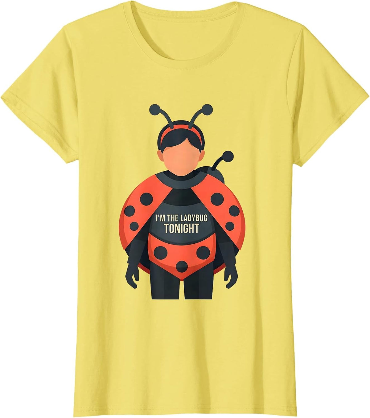 I'm The Ladybug Tonight Cute Ladybug Halloween Costume Party T-Shirt - Lemon Yellow