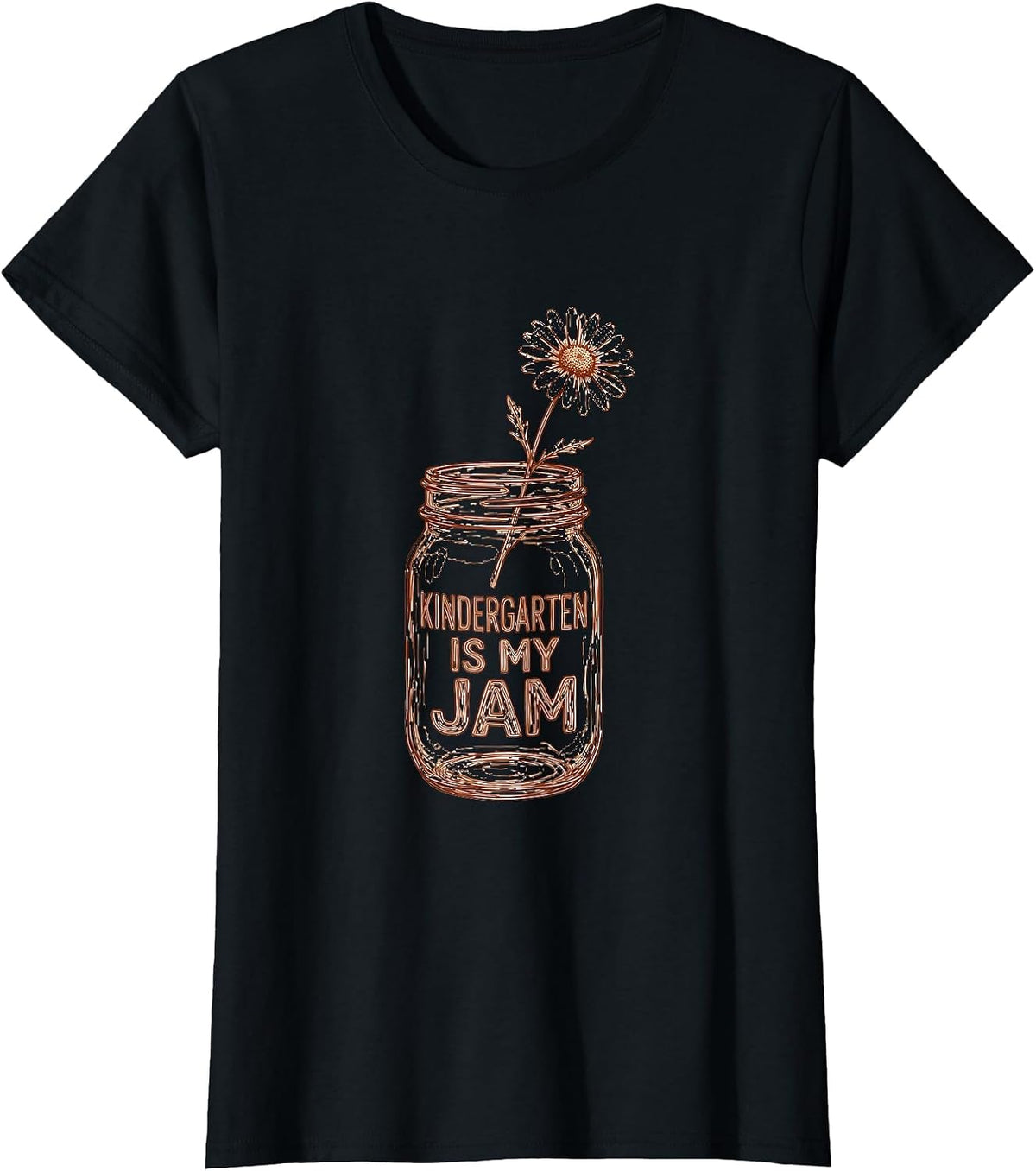 Kindergarten Is My Jam Teacher Design T-Shirt - Black