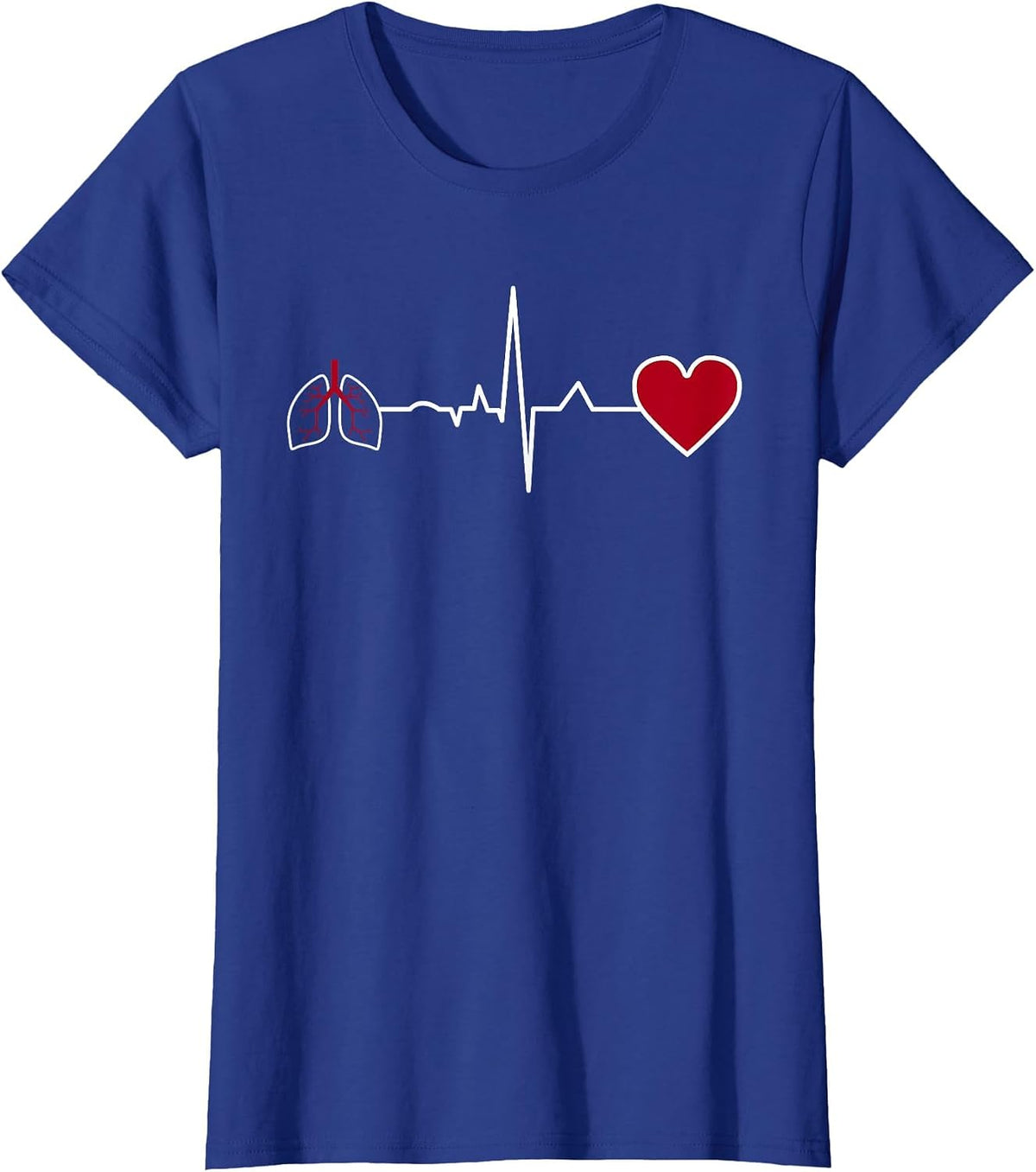 Respiratory Therapy Heartbeat Respiratory Therapist RT T-Shirt - Royal Blue