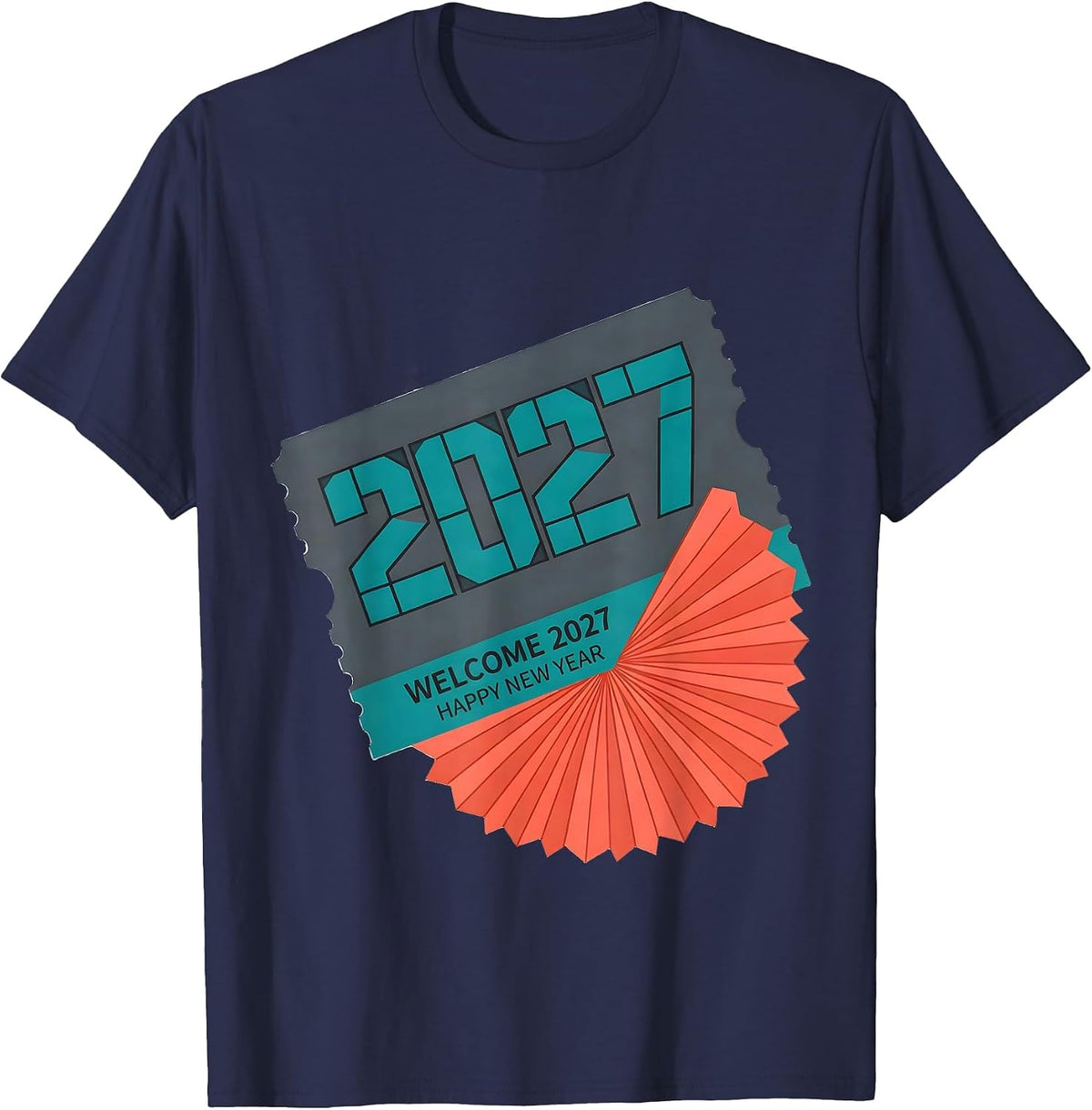 Men's Welcome, 2027! Happy New Year Party Family Matching T-Shirt - Navy Blue