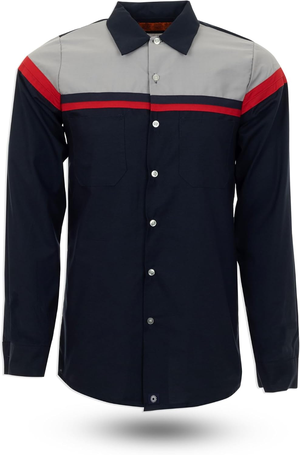 PINNACLE Long Sleeve Technician Multi-Stripe Work Shirt S27 - Navy Gray