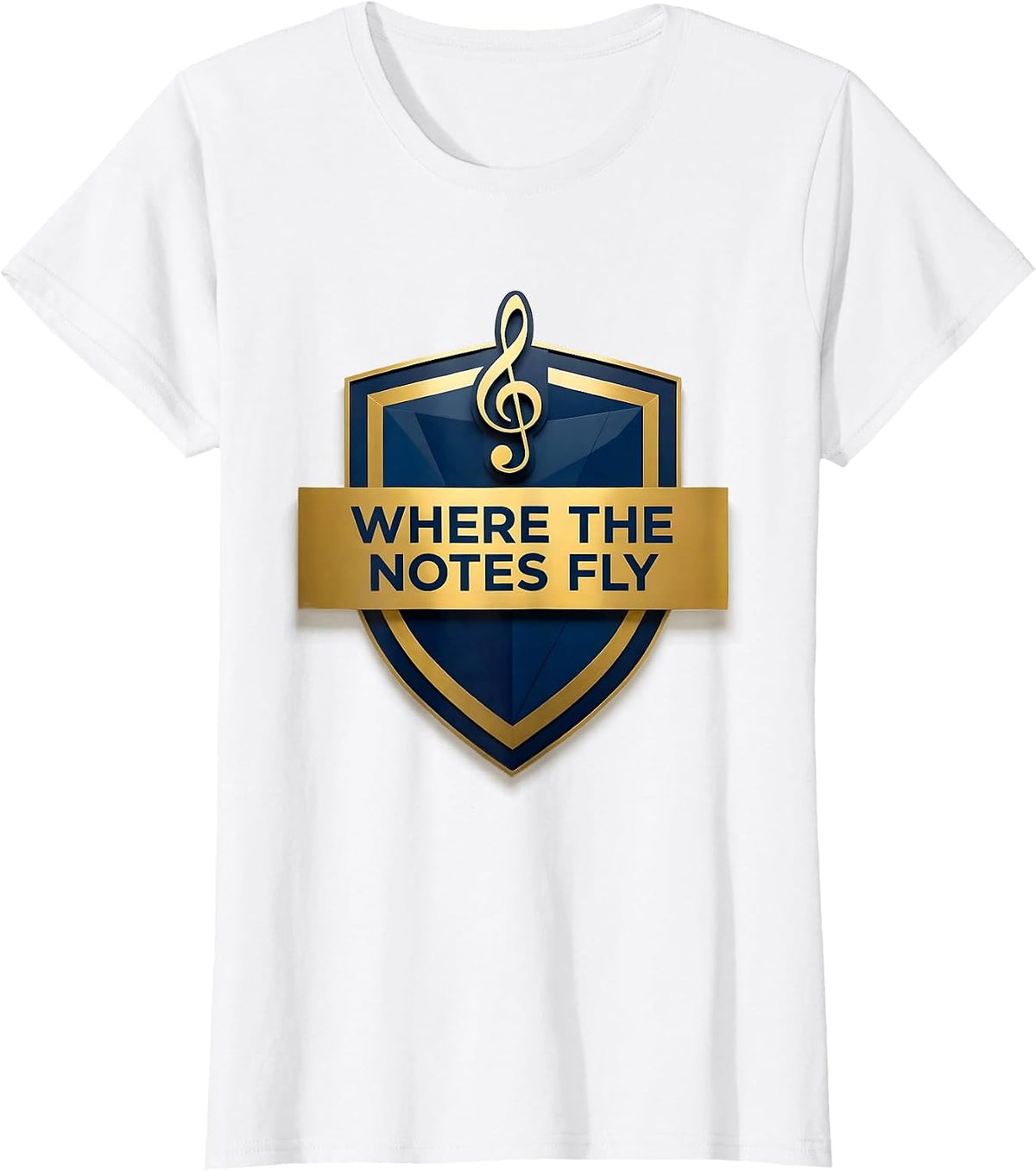 Where The Notes Fly Music Teacher Design T-Shirt - White