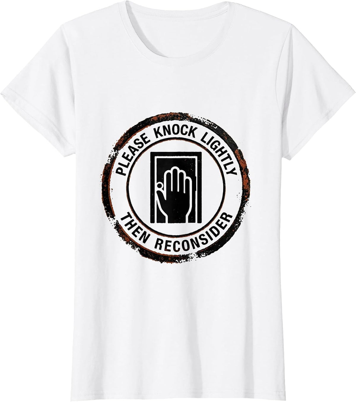 Please Knock Lightly, Then Reconsider Funny Introvert T-Shirt - White