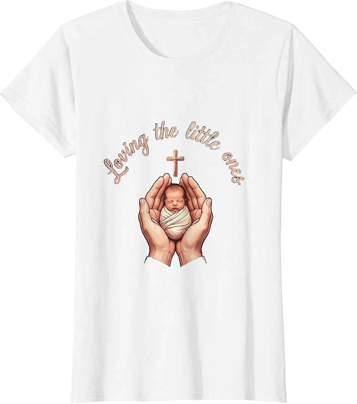 Women's NICU Nurse Loving the Little Ones Design T-Shirt - White