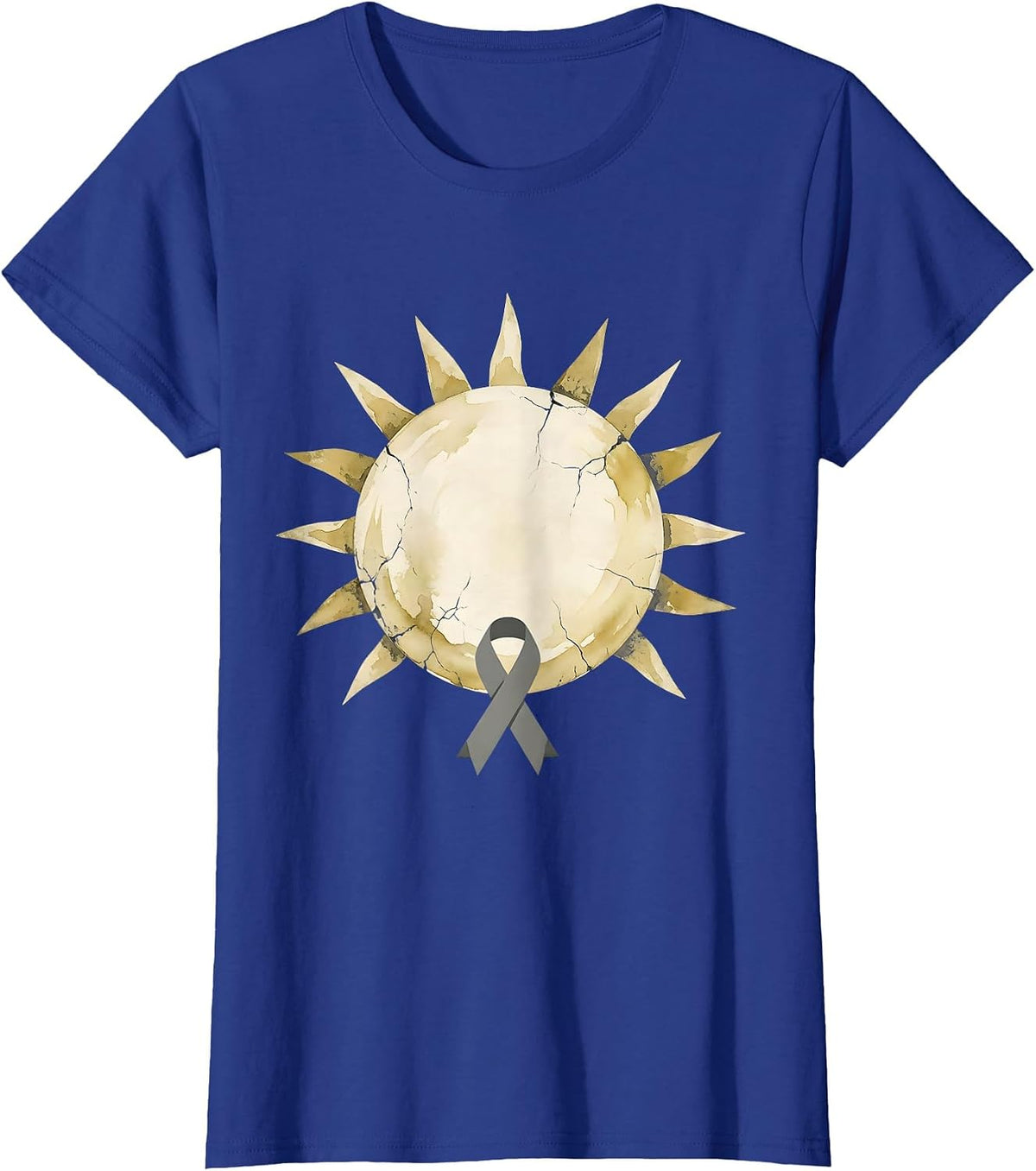 Women's Radiating Sun Boho Faith Parkinson's Awareness Support T-Shirt - Royal Blue