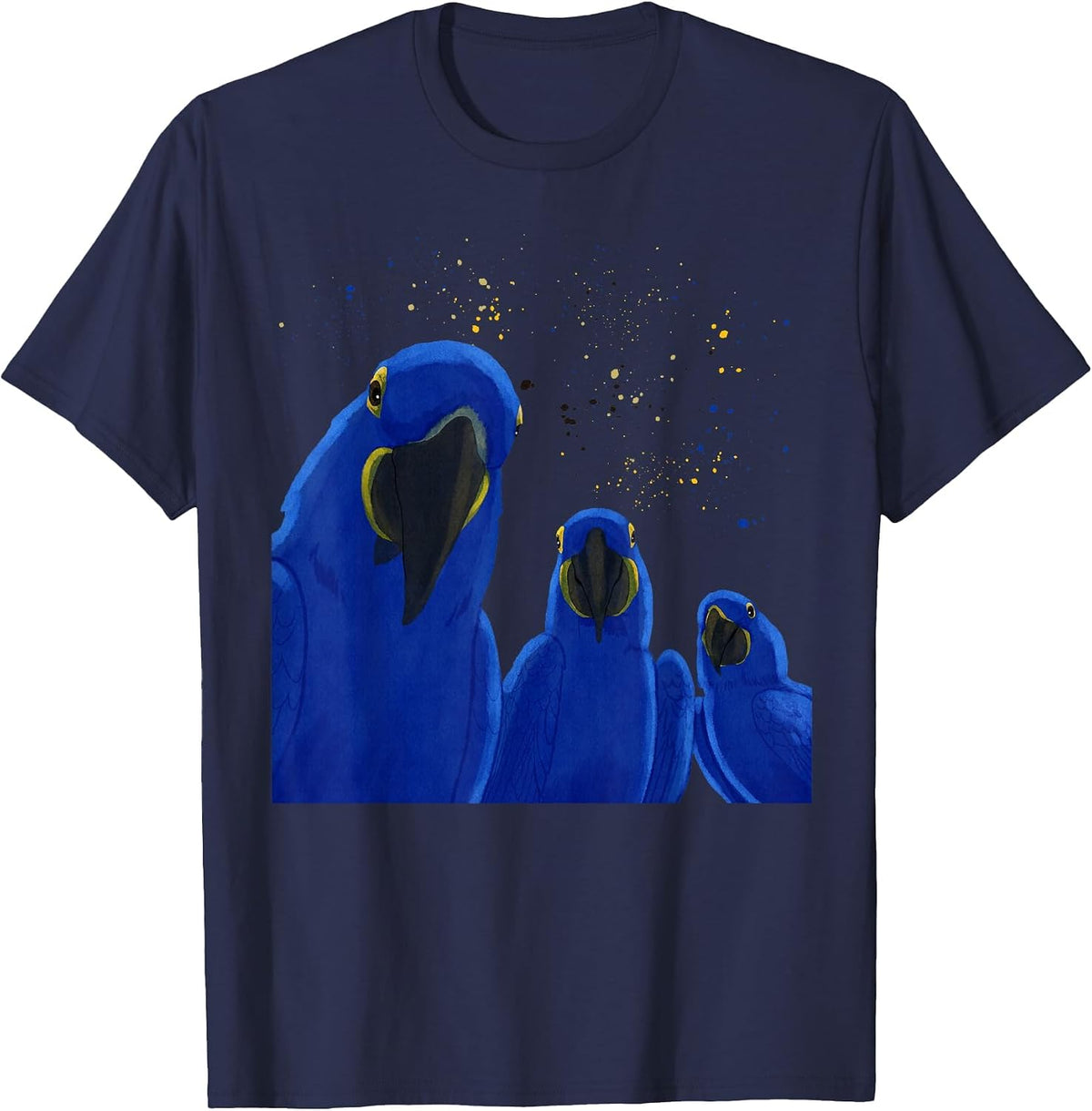 Funny Parrots Birds Hyacinth Macaw T-Shirt - Navy Blue