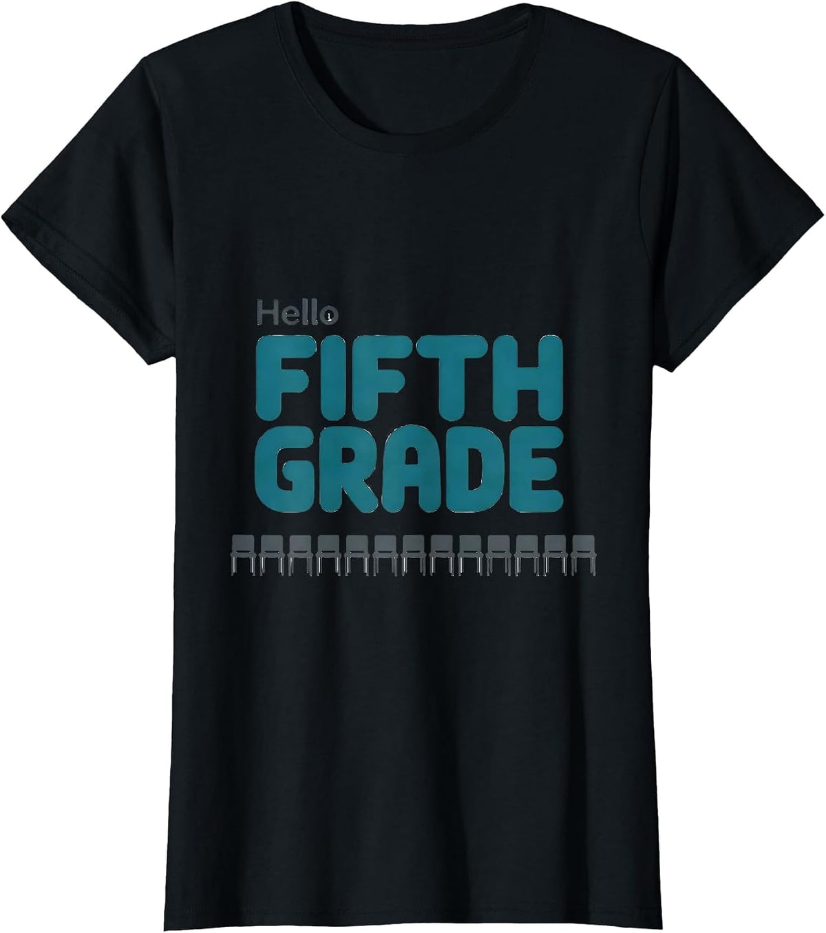 Hello Fifth Grade Teacher Back To School Girls T-Shirt - Black