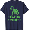 Turtley Awesome Funny Turtle Lover Cute Tween Boy Girl Kids T-Shirt - Navy Blue