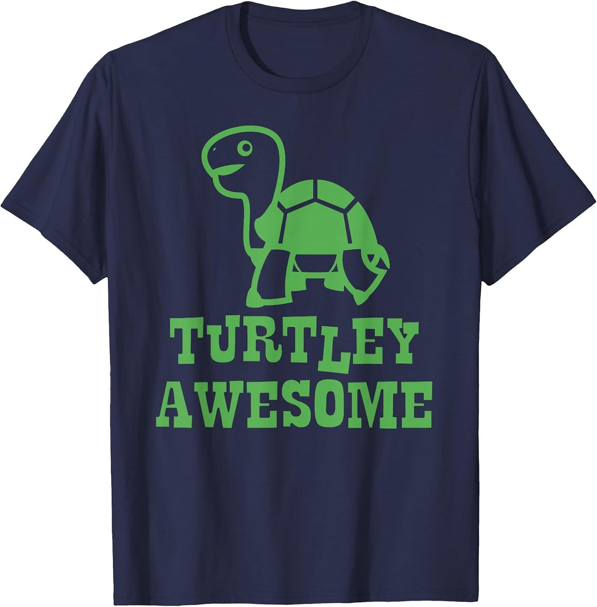 Turtley Awesome Funny Turtle Lover Cute Tween Boy Girl Kids T-Shirt - Navy Blue