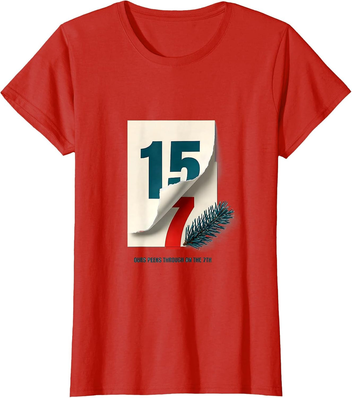 Ours Peeks Through On The 7th Funny Russian Heritage Novelty T-Shirt - Red