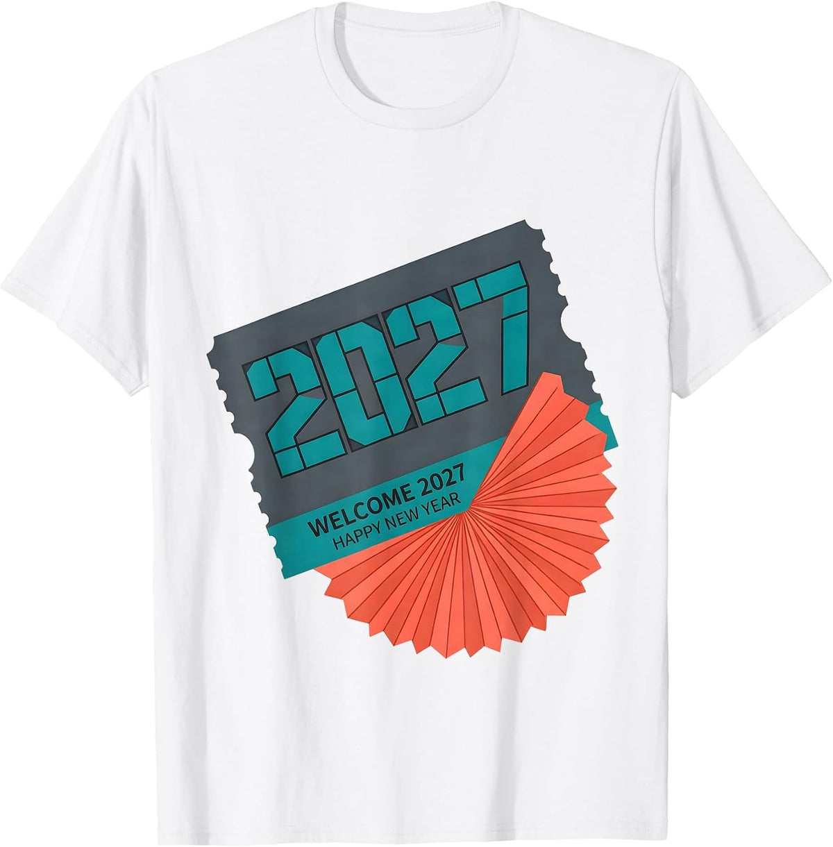 Men's Welcome, 2027! Happy New Year Party Family Matching T-Shirt - White