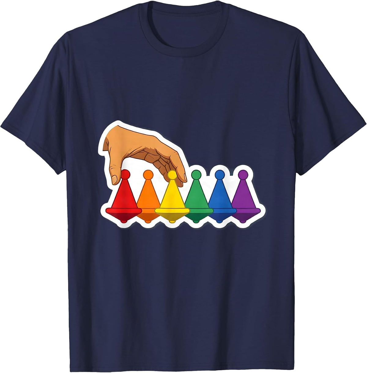 Autism Awareness Spinning Tops Arrangement Art T-Shirt - Navy Blue