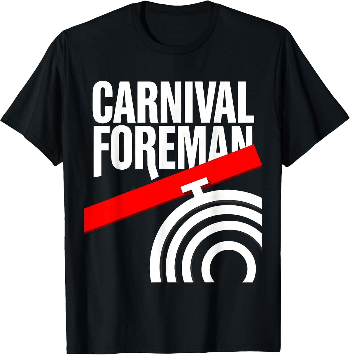 Men's Carnival Foreman Brutalist Graphic Circus Staff Costume T-Shirt - Black