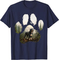 Bernedoodle Mountain Paw Design Dog Mom Dad T-Shirt - Navy Blue
