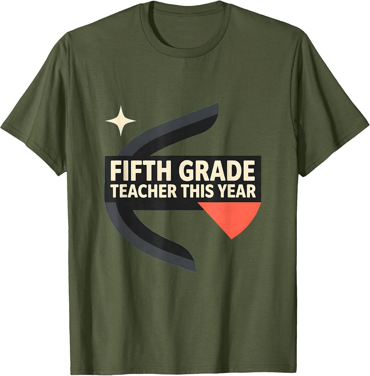 Men's Fifth Grade Teacher This Year Midcentury Modern Back T-Shirt - Olive Green