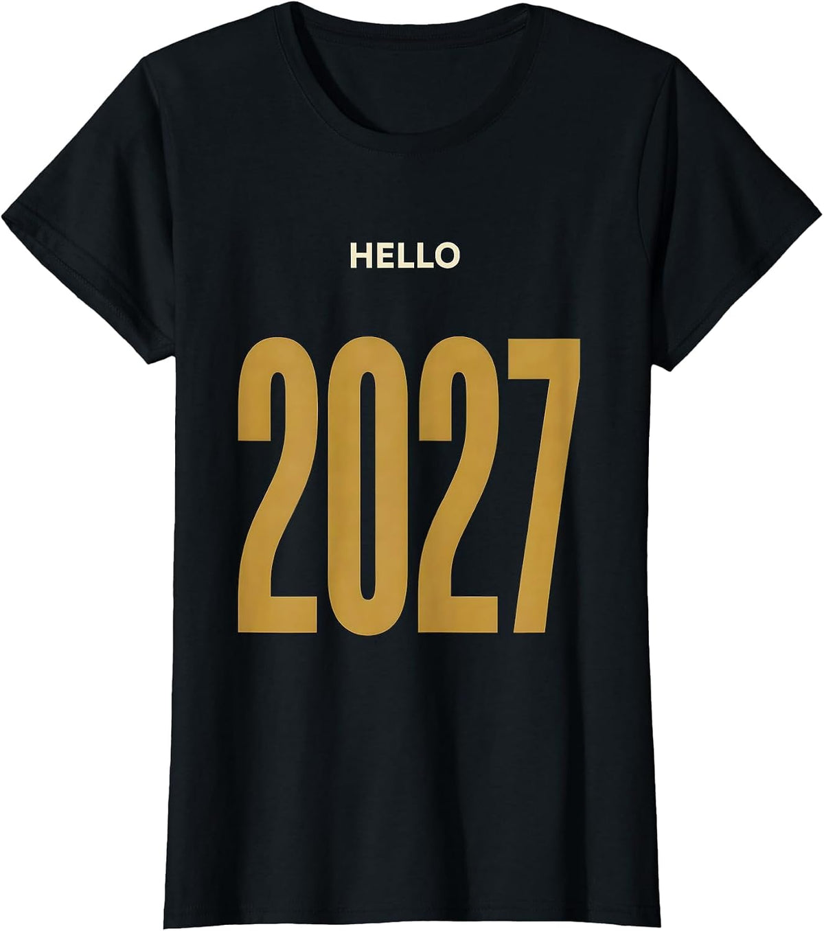 Hello 2027 Family Matching New Year Eve Warm Cozy Holiday T-Shirt - Black