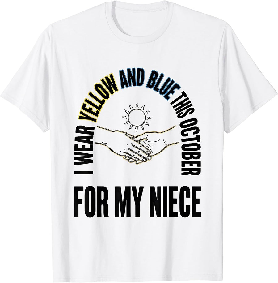 Men's I Wear Yellow And Blue This October For My Niece Support T-Shirt - White