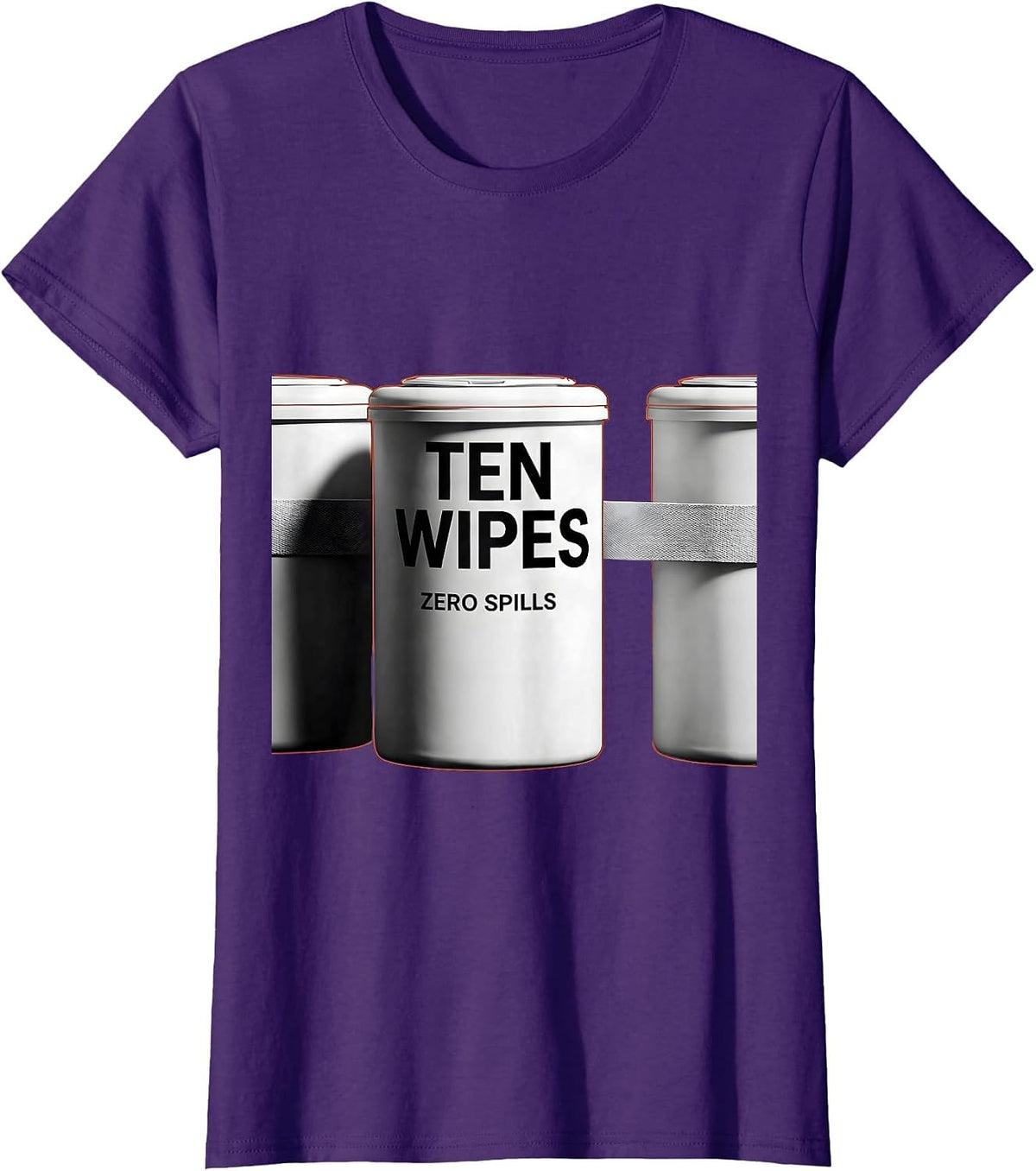 Women's Ten Wipes Zero Spills Funny Daycare Provider Childcare T-Shirt - Purple