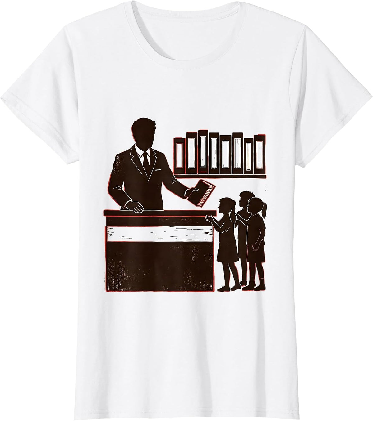 Women's Librarian Book Lover Gift School Library Appreciation T-Shirt - White