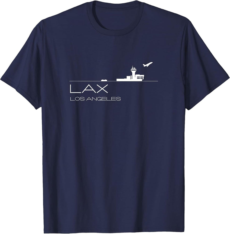 Los Angeles Airport Code Souvenir LAX T-Shirt - Navy Blue