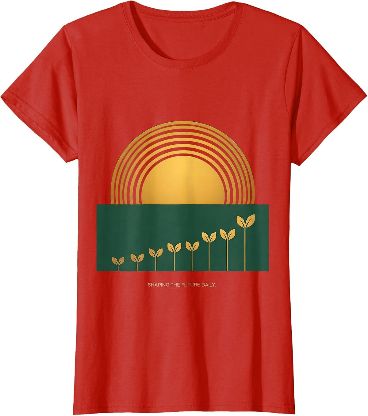 Shaping The Future Daily Kindergarten Teacher T-Shirt - Red