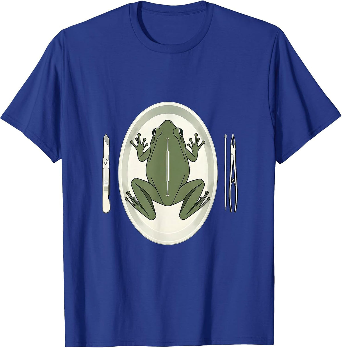 Frog Dissection Tray Science Biology Graphic T-Shirt - Royal Blue